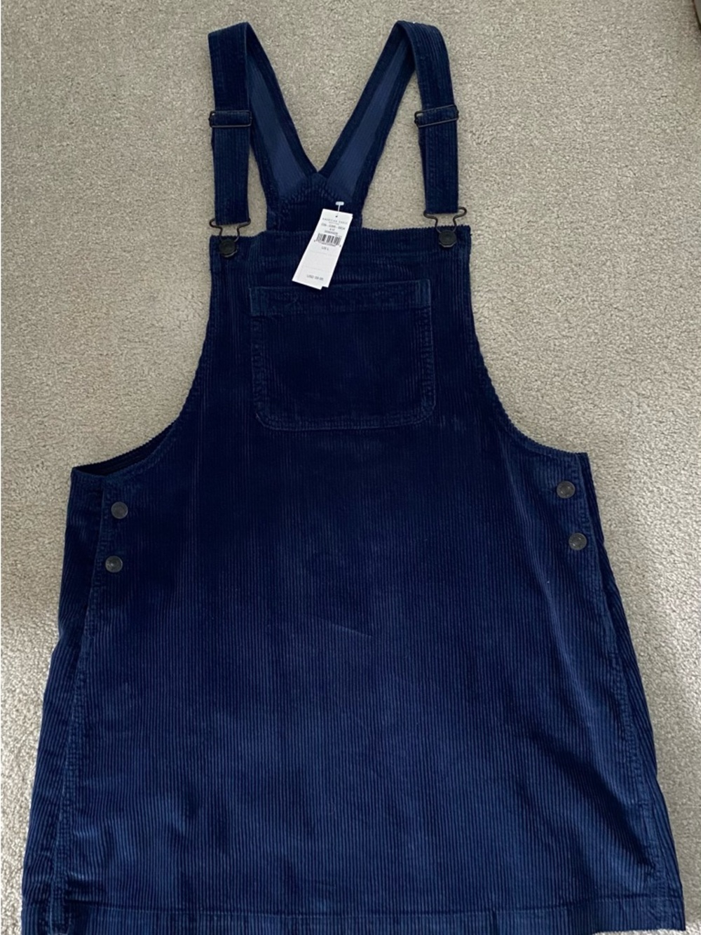 American Eagle Navy Corduroy Overalls Skirt